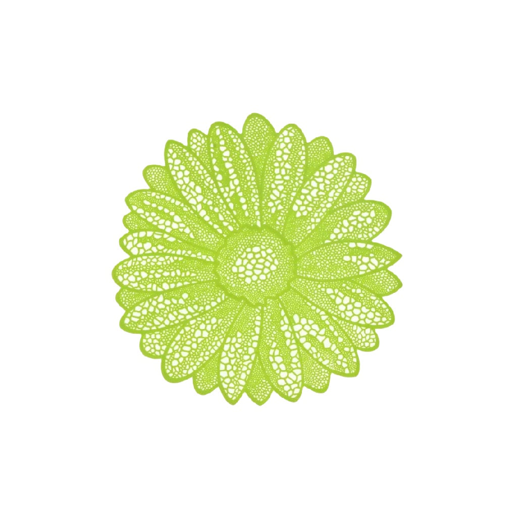 Sous-verre avec motif de fleur verte