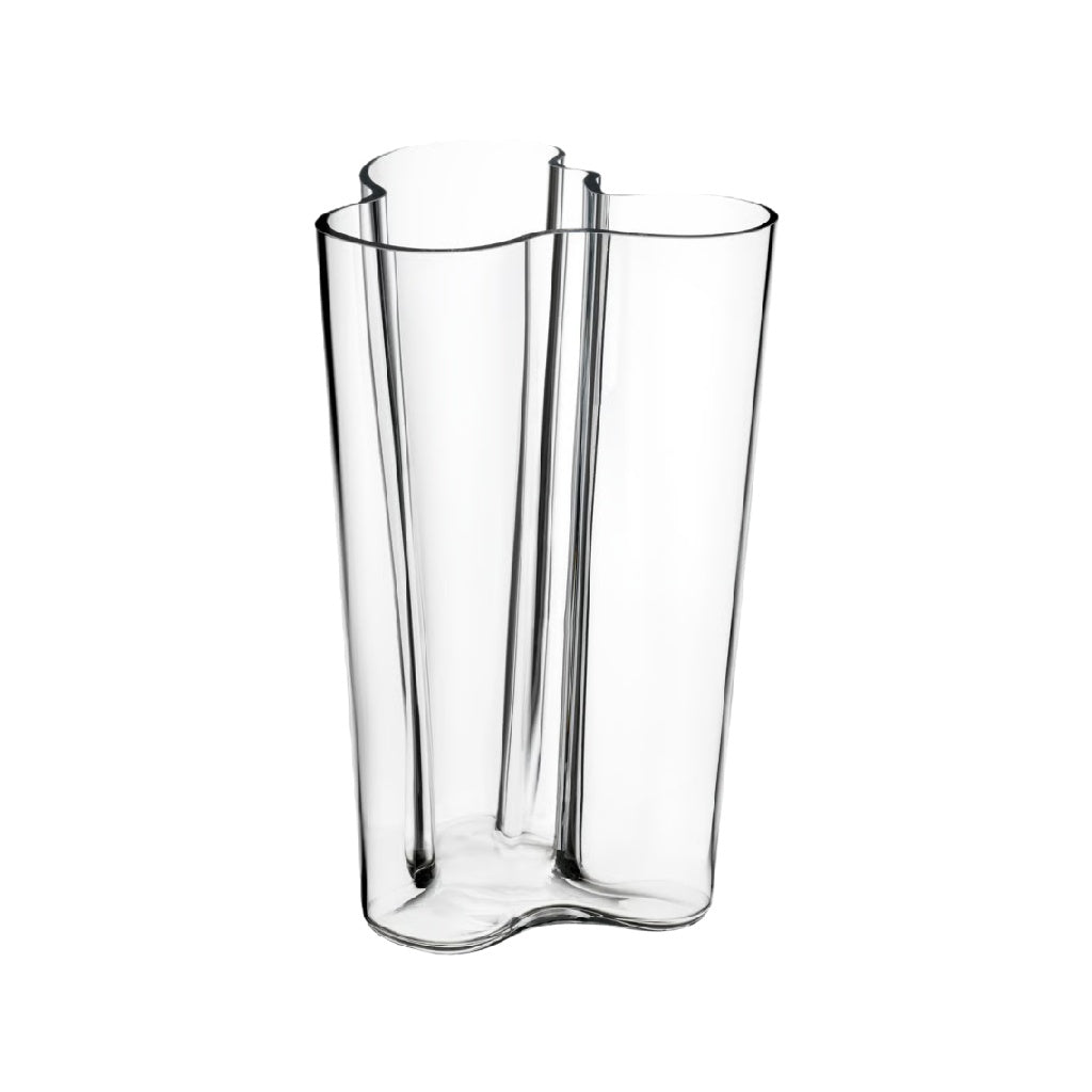 Glass Vase with Curved Design