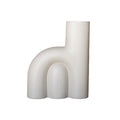 Contemporary White Ceramic Vase with Abstract Design