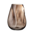 Smoked Glass Vase with Swirling Design