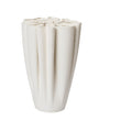 White Ceramic Vase with Rolled Design
