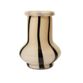 Beige and Black Striped Glass Vase